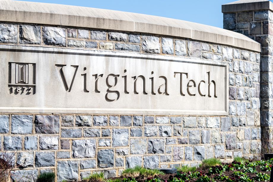 Virginia Tech Stone Wall Sign