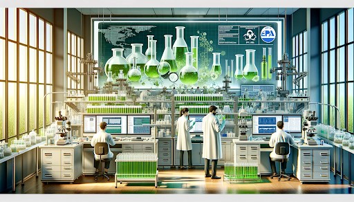 Image showcases scientists in a modern lab setting