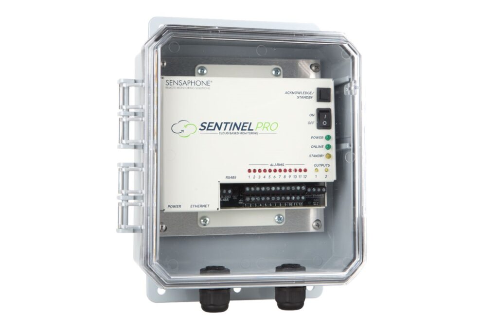 The Sentinel PRO remote monitoring system on a white background
