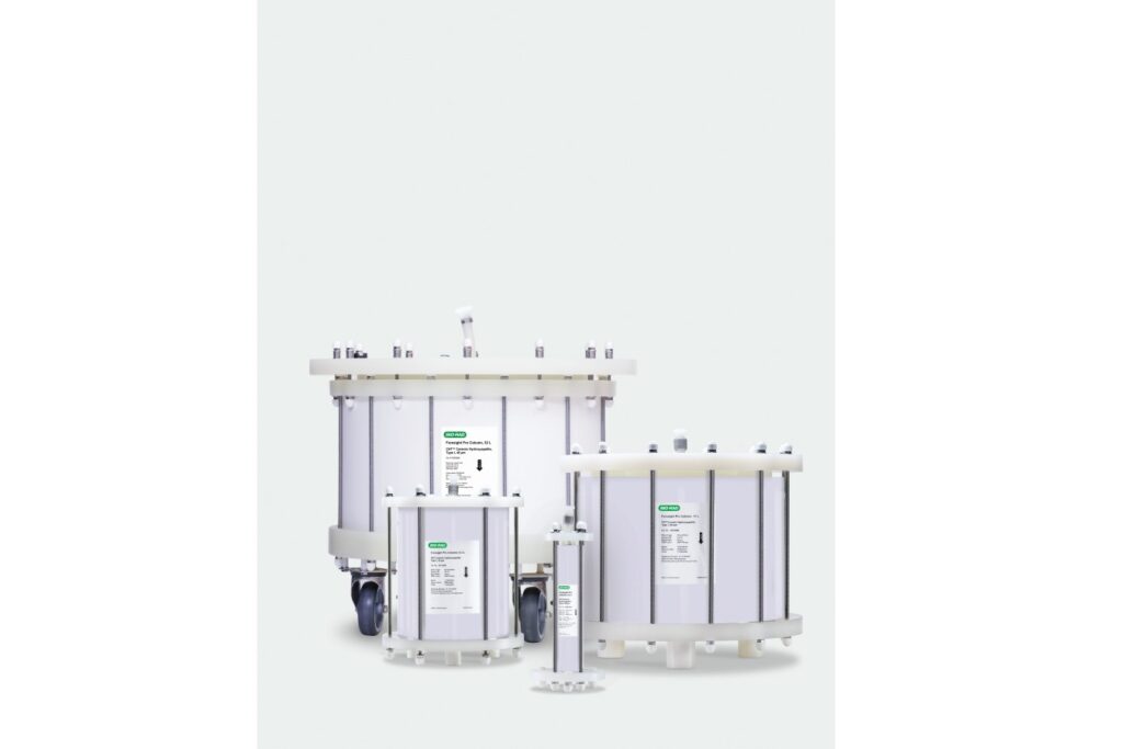 New foresight pro chromatography columns on a white background