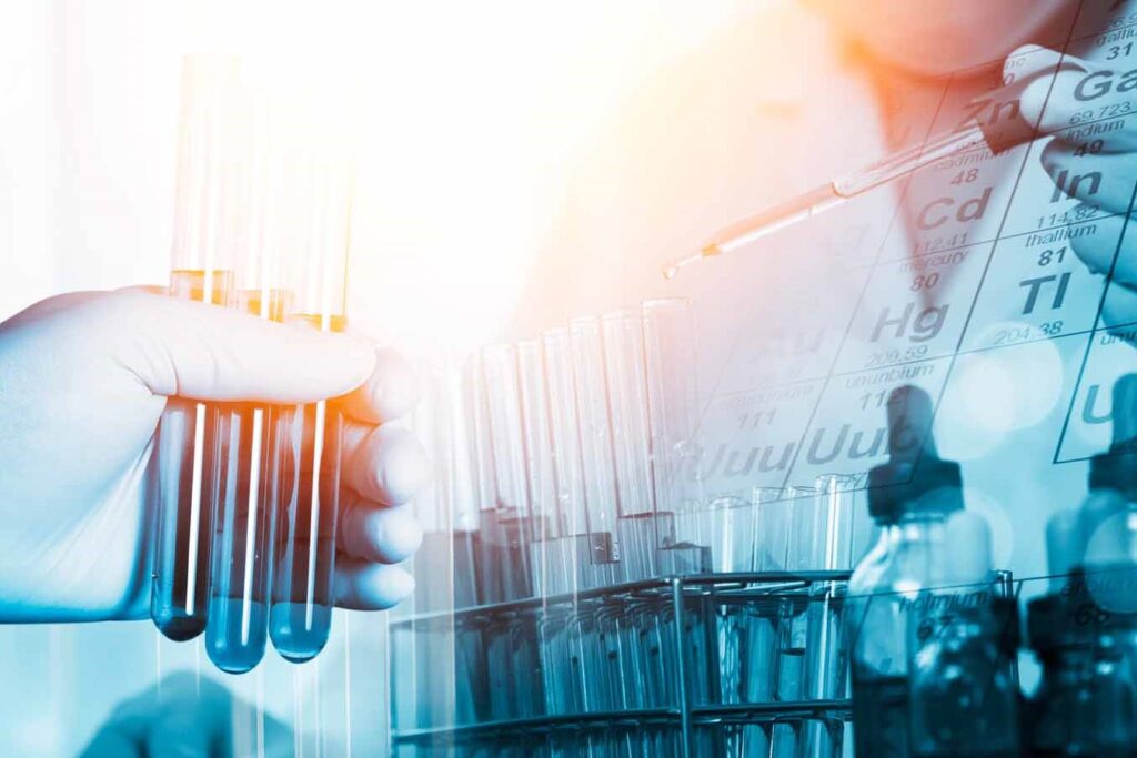 Abstract double exposed image representing pre-owned lab instruments