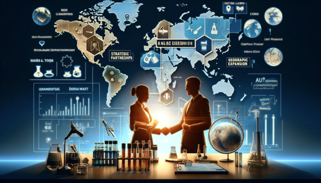 image depicting various strategies for market expansion in testing labs