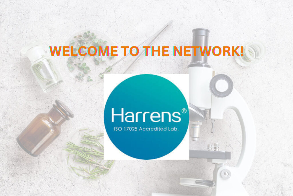 Harrens Lab logo on a background of a microscope