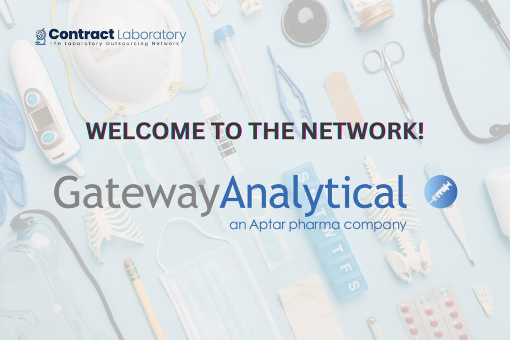 Medical devices related background with Gateway Analytical logo in the foreground.