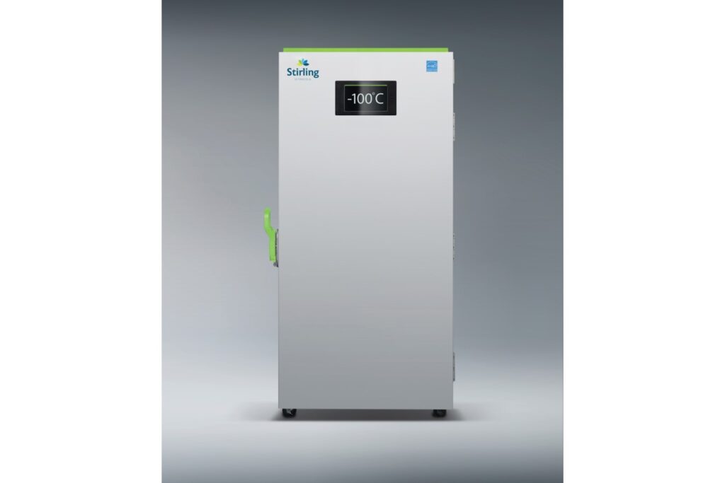 ULT storage freezer the VAULT100 on a grey background