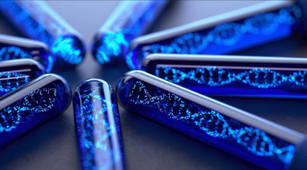 image of several test tubes arranged in a circle