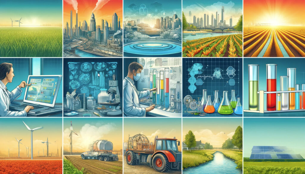 Tiles image showing different scenes of environmental testing