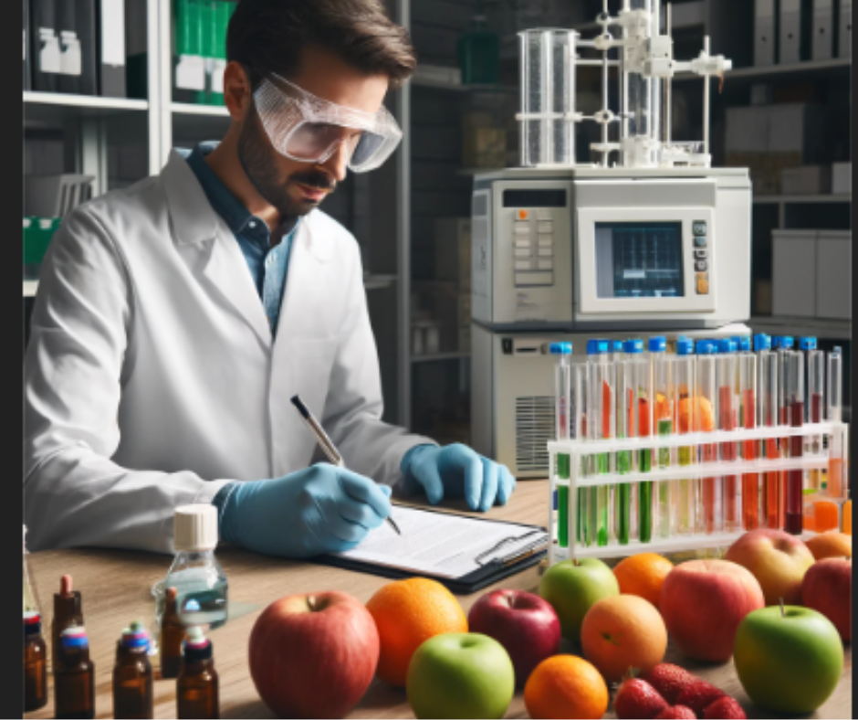 Illustration of fruit pesticide testing
