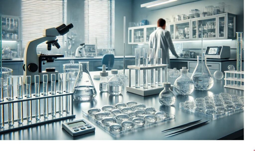Image of hydrogels testing in a mdelrn laboratory environment