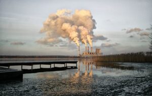 Image of an industrial landscape suggesting the need for environmental monitoring of Air, water and soil contamination