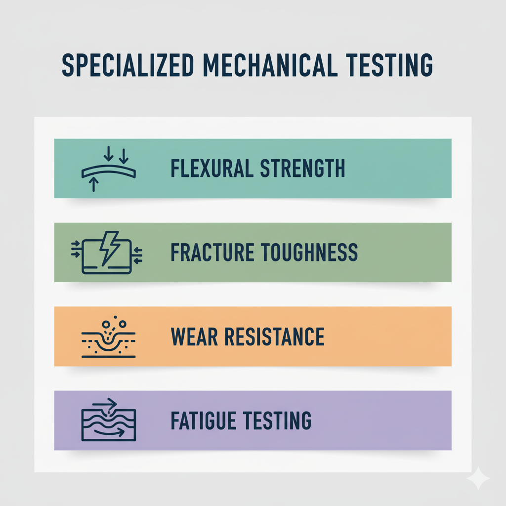 Infographic on specialized mechanical testing.